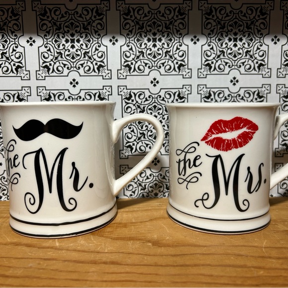 Home Essentials Other - Home Essentials “The Mr. & Mrs.” White and Black Mugs Set